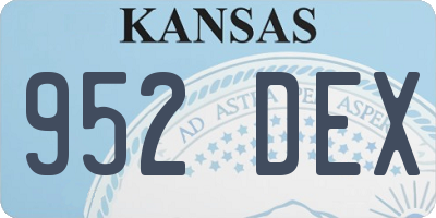 KS license plate 952DEX