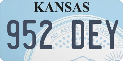 KS license plate 952DEY