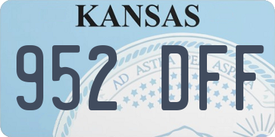 KS license plate 952DFF