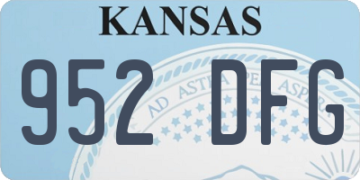KS license plate 952DFG