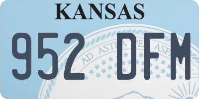 KS license plate 952DFM
