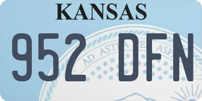KS license plate 952DFN