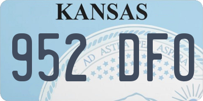 KS license plate 952DFO