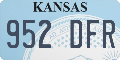KS license plate 952DFR