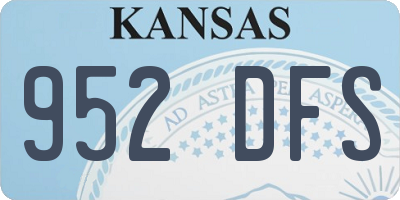 KS license plate 952DFS