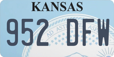 KS license plate 952DFW