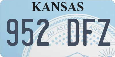 KS license plate 952DFZ