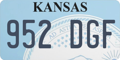 KS license plate 952DGF