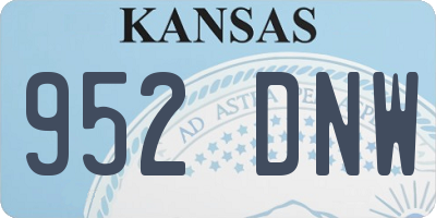 KS license plate 952DNW
