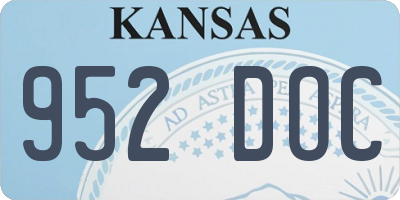 KS license plate 952DOC
