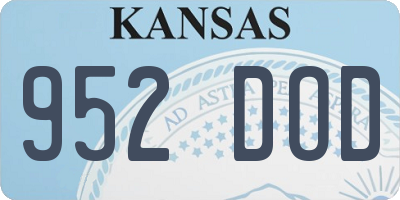 KS license plate 952DOD