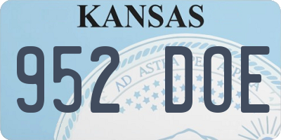 KS license plate 952DOE