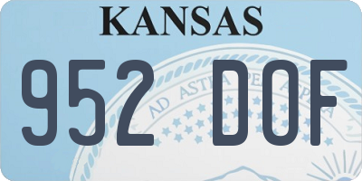 KS license plate 952DOF