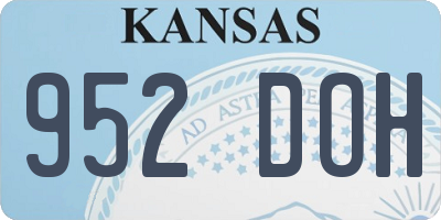 KS license plate 952DOH