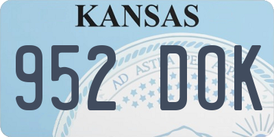 KS license plate 952DOK