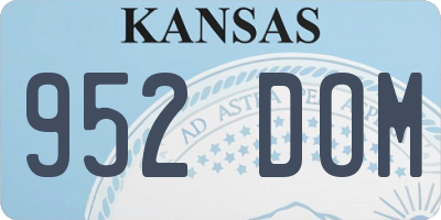 KS license plate 952DOM