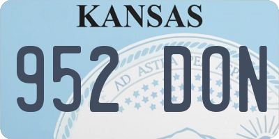 KS license plate 952DON
