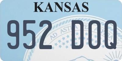 KS license plate 952DOQ