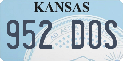 KS license plate 952DOS