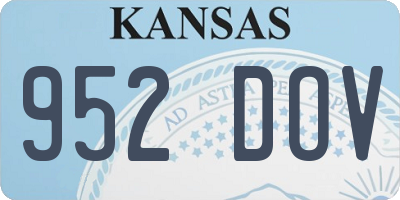 KS license plate 952DOV