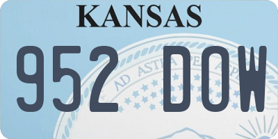 KS license plate 952DOW