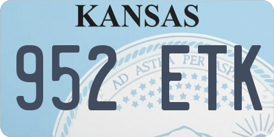 KS license plate 952ETK