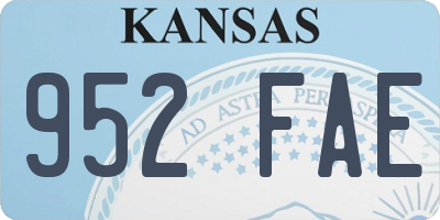 KS license plate 952FAE