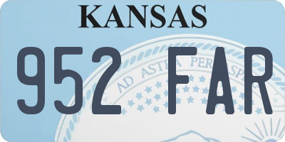 KS license plate 952FAR
