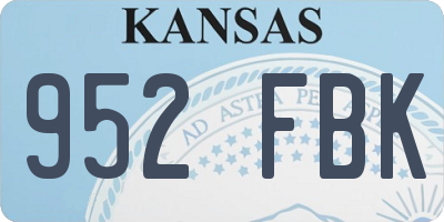 KS license plate 952FBK