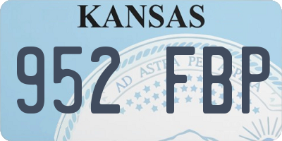KS license plate 952FBP
