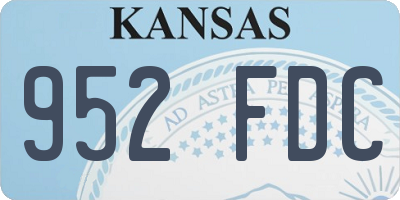 KS license plate 952FDC