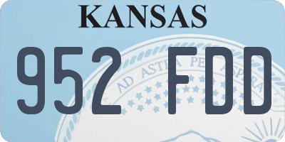 KS license plate 952FDD