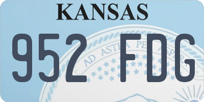 KS license plate 952FDG