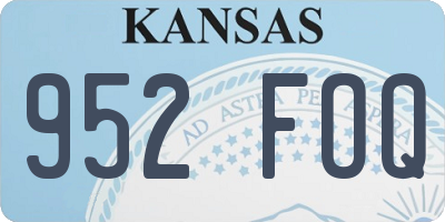 KS license plate 952FOQ