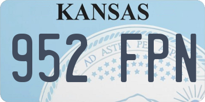 KS license plate 952FPN