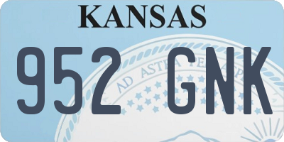 KS license plate 952GNK