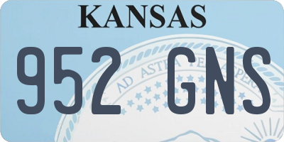 KS license plate 952GNS