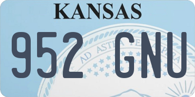 KS license plate 952GNU