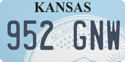 KS license plate 952GNW