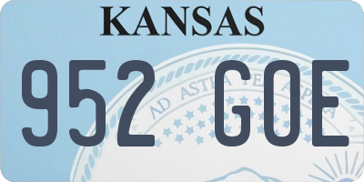 KS license plate 952GOE