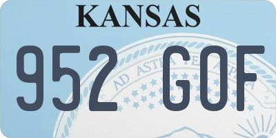 KS license plate 952GOF