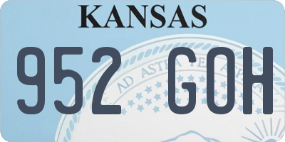KS license plate 952GOH