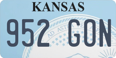 KS license plate 952GON