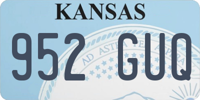 KS license plate 952GUQ
