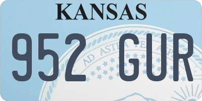 KS license plate 952GUR