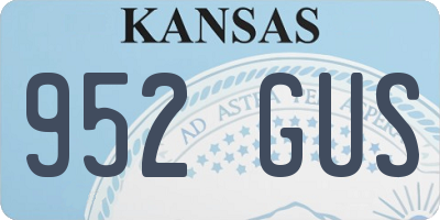 KS license plate 952GUS