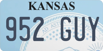 KS license plate 952GUY