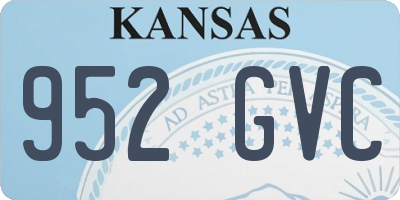 KS license plate 952GVC