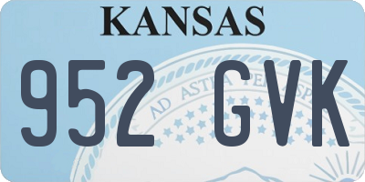 KS license plate 952GVK