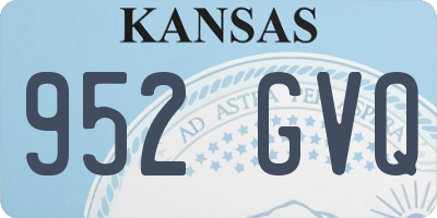 KS license plate 952GVQ